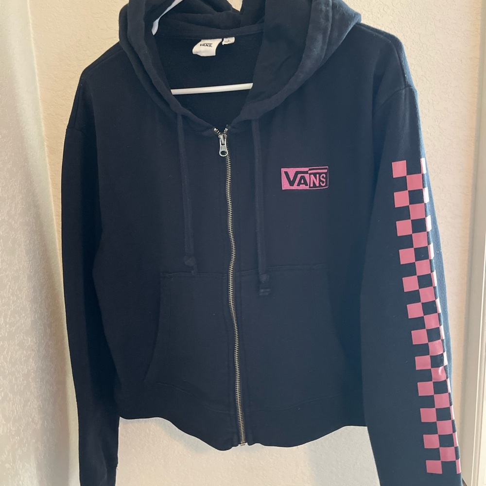 Vans Women’s Half Blast Black/Mauve Crop Zip Hoodie